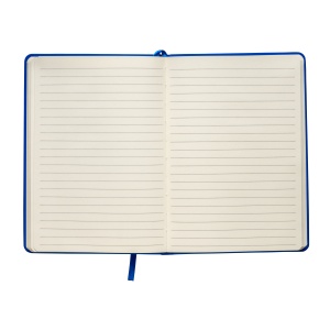 ON™ PU notebook with coloured elastic, ruled sheets (80 pages), ivory colour, satin bookmark