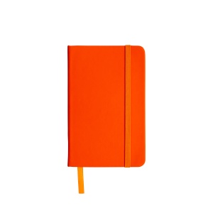 ON™ PU notebook with coloured elastic, ruled sheets (80 pages), satin bookmark