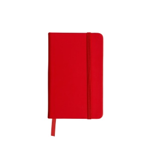 ON™ PU notebook with coloured elastic, ruled sheets (80 pages), satin bookmark