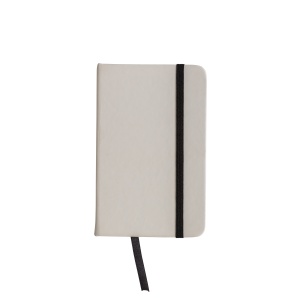 ON™ PU notebook with coloured elastic, ruled sheets (80 pages), satin bookmark