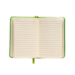 ON™ PU notebook with coloured elastic, ruled sheets (80 pages), satin bookmark