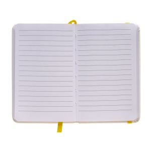 ON™ PU notebook with coloured elastic, ruled sheets (80 pages), satin bookmark