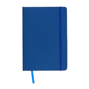 ON™ PU notebook with coloured elastic, squared sheets (80 pages), satin bookmark