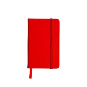 ON™ PVC notebook with coloured elastic, ruled sheets (80 pages), satin bookmark
