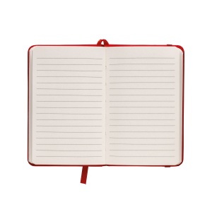 ON™ PVC notebook with coloured elastic, ruled sheets (80 pages), satin bookmark