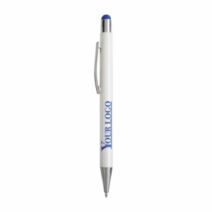 ON™ Aluminum push button ball pen with colored touch screen and laser engraved logo