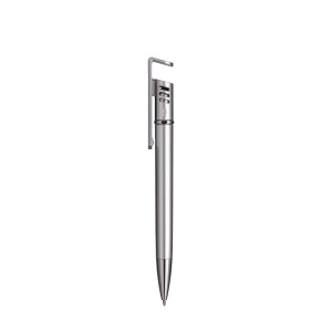 ON™ Plastic twist pen with metallic barrel, mobile phone holder and rubber touch