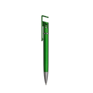 ON™ Plastic twist pen with metallic barrel, mobile phone holder and rubber touch