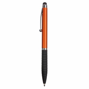 ON™ Plastic twist pen with rubberised grip and touchscreen rubber tip