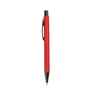 ON™ Plastic push botton pen with rubber and metal clip