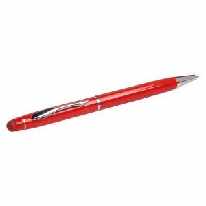 ON™ Metal coloured twist pen with matching touchscreen rubber tip