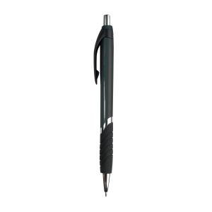 ON™ Plastic snap pen with coloured barrel, rubberised grip and chromed details
