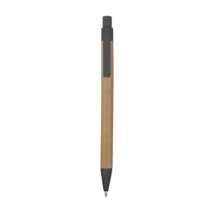 ON™ Push button ball pen with recycled carton barrel and wheat-straw (50%) and PP (50%)