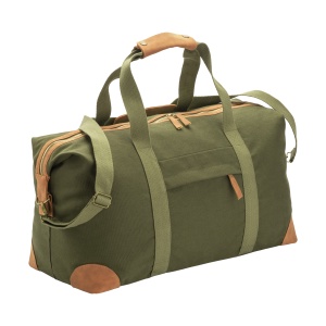 ON™ Recycled canvas duffle bag. Adjustable and removable shoulder strap with metal buckles
