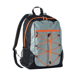 ON™ 600D polyester 4-pocket backpack (two mesh side pockets). Padded straps and back
