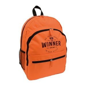ON™ 600D polyester 6-pocket backpack (two mesh side pockets). Front pocket with velcro