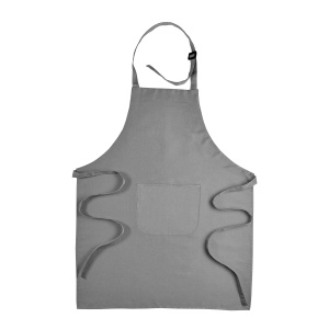 ON™ 30% cotton/70% polyester (180 g/m2) long cooking apron with front pocket and plastic buckl