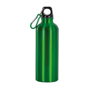 ON™ Aluminium water bottle (500 ml) with plastic lid and snap hook (22 cm tall)