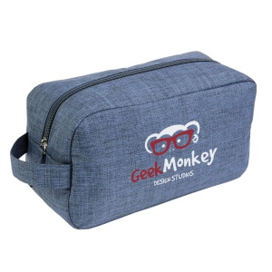 ON™ 300D polyester melange fabric cosmetic bag with handle