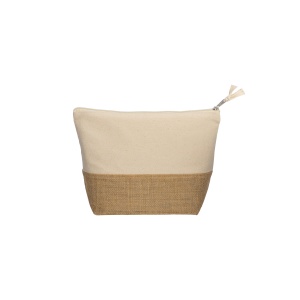 ON™ 290g/ m2 cotton beauty case , with jute base and zip closure