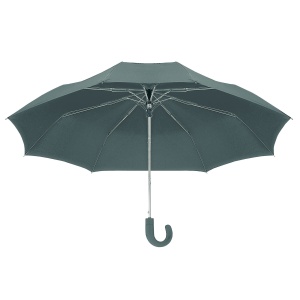 ON™ Automatic compact umbrella with curved rubberised handle and matching pouch