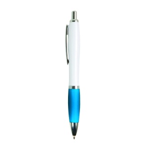 ON ABS plastic snap pen with white barrel, Italian flag-coloured grip and metal clip - Img 14