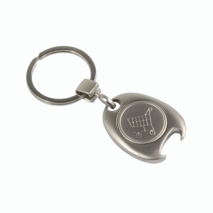 ON Breloc metalic cu jetON pentru cărucior de cumpărături într-o cutie neagră