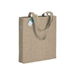 ON Geantă de cumpărături din bumbac reciclat de 280 g/m2, cu mânere lungi și clinuri