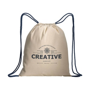ON Natural cotton drawstring backpack with colored corners - Img 12