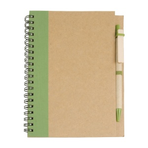 ON Notebook din hârtie reciclată, cu inele, foi albe (70 de pagini) și pix din cartON - Img 3