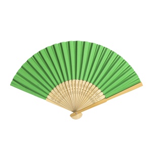 ON Paper fan with bamboo handle