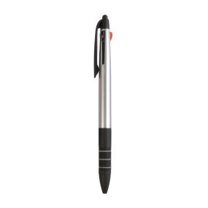 ON Plastic snap pen with 3 refills in blue, black and red, and touchscreen rubber tip - Img 16