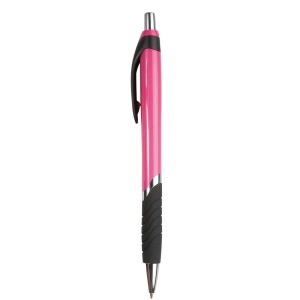 ON Plastic snap pen with coloured barrel, rubberised grip and chromed details - Img 12