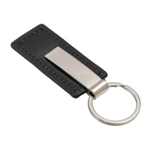 ON PU keychain with chrome-plated metal plaque