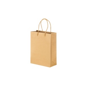 ON Pungă din hârtie reciclată naturală de 150 g/m2 cu clin și mânere scurte colorate