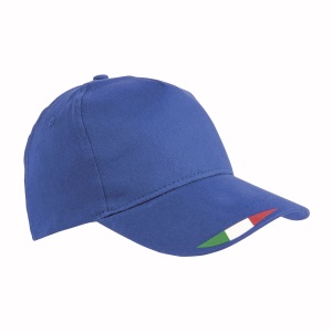 ON Șapcă de baseball din poliester cu 5 panouri și imprimeu tricolor cu steagul Italiei