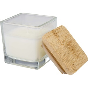 PF™ Ambra square glass candle with bamboo lid - Img 1