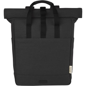 PF™ Joey 15” GRS recycled canvas rolltop laptop backpack 15L