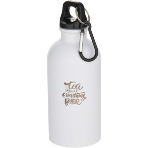 PF™ Oregon sticlă de apă mată 400 ml simplu perete din oțel inoxidabil reciclat RCS cu carabină - Img 5