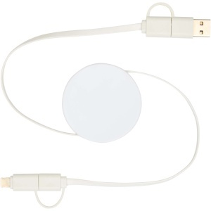 PF Citala 5-in-1 recycled plastic 90 cm retractable data sync and 40W fast charge cable