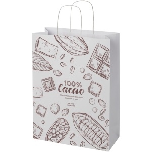 PF Pungă de hârtie kraft 120 g/m2 cu mânere răsucite - 31 x 12 x 31 cm