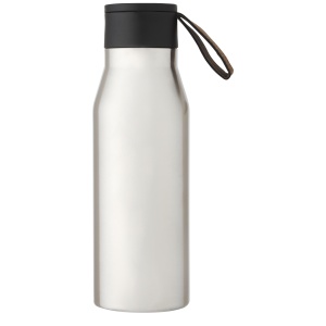 PF Ljungan 500 ml copper vacuum insulated stainless steel bottle with PU leather strap and lid