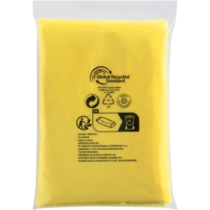 PF Poncho de ploaie de unică folosință din plastic reciclat Mayan cu husă de depozitare