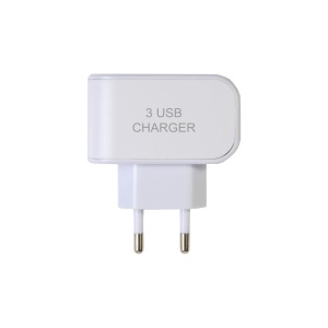 Plastic multi-port USB wall charger with 3 ports (5 V-1000 mA each) - Img 2