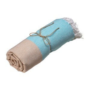 Prosop de plajă din bumbac reciclat 180 g/m2. Efect melanj și franjuri