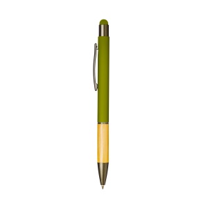 Push button aluminium ball pen with bamboo handle and color touch - Img 3