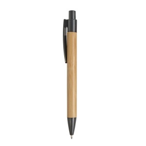 Push button ball pen with bamboo barrel and wheat-straw (50%) and PP (50%) fittings - Img 10