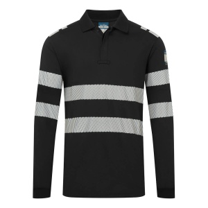 PW FR Modaflame Anti-Static Hi-Vis Long Sleeve Polo Shirt