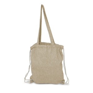 Recycled cotton bag 2 in 1, drawstring bag and shopping bag | Jamarion - Img 7