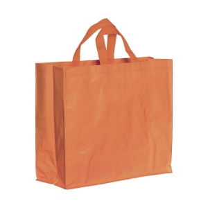 Recycled laminated 120 g/m2 PP shopping bag with gusset and short  handles - Img 5